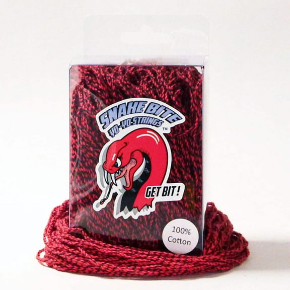 Snake Bite Yo-Yo Strings - 100% Cotton Strings - Snake Bite Blood Black 100 Pack