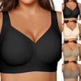 thumbnail image 2 of PoseFree Women Jelly Bra Wireless Supportive Full Coverage Bra | Comfortable,No Underwire,Support&Lift,Push Up,Everyday,Breathable,Soft,Seamless Black XL, 2 of 5