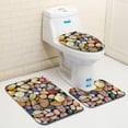 thumbnail image 5 of Juego de alfombras de baño con estampado de piedra 3D, alfombrillas de baño antideslizantes, alfombrillas decorativas para asiento de inodoro, alfombra 3 piezas Eigraketly JJ25267-04, 5 of 5