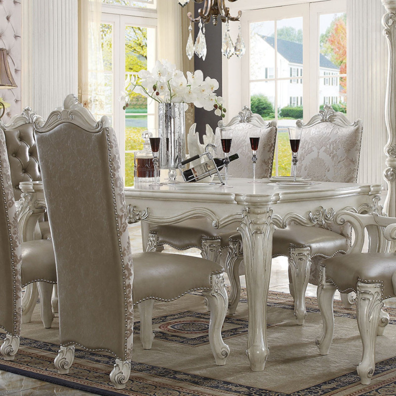 Acme Furniture Versailles Rectangular Dining Table - Bone White ...