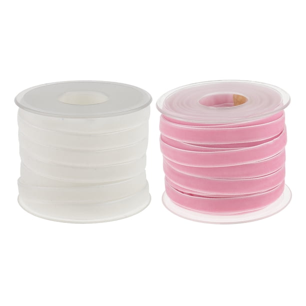 2 rollos de cinta de terciopelo de 10 mm de ancho y 20 yardas para envolver regalos de boda o fiesta.