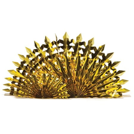 Club Pack of 12 Glitz Gold Hanging Fan Centerpiece Party Decorations 14"