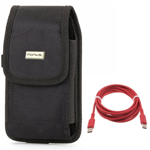 Case Belt Clip w Red 6ft Long Cable for Samsung Galaxy S22 Ultra,S21,S21 Ultra,S21 Plus,Ultra S20 Plus,S20 Fan Edition,Fan FE 5G - Swivel Holster Rugged, USB-C to Type-C PD Fast Charger Cord