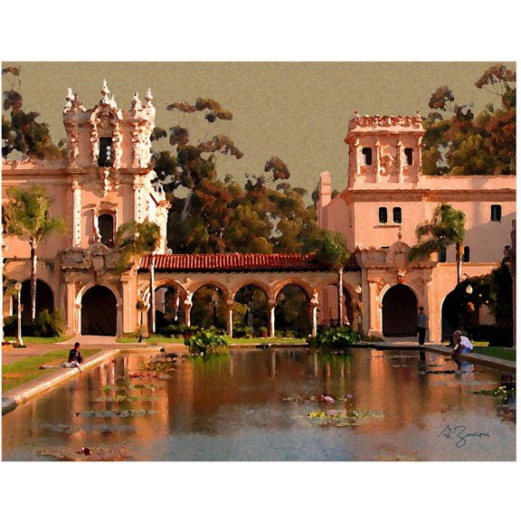 ArtWall George Zucconi "Lily Pond, Balboa Park" Wrapped Canvas