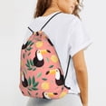 thumbnail image 6 of XMXT Unisex Drawstring Backpack for Women Men, Toucan Lemon Print Waterproof Gym Bag String Bags for Shopping Sport Travel, s, 6 of 8