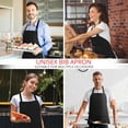 thumbnail image 4 of 2 Pack Bib Apron, Adjustable with 2 Pockets, Water and Oil Resistant, Cooking Kitchen Chef Apron for Women Men 2 Pack, 4 of 5