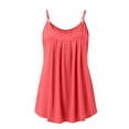 thumbnail image 5 of WTXUE Camisole Tops Sleeveless Tops Women Pleated Top Shirt Spaghetti Strap Camisole Fit Casual Sleeveless Summer Tank Tops Fashion Shirt Flowy Tops Loose Tank Tops Tunic Tops Watermelon Red M, 5 of 6