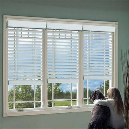 DEZ Furnishing QJWT340720 2 in. Cordless Faux Wood Blind, White - 34 W x 72 L in.