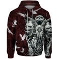 thumbnail image 2 of Sudadera con capucha informal de otoño para hombre, sudadera con capucha holgada y elegante, sudadera con capucha con estampado de calavera y monstruo gótico, sudaderas para hombre, 2 of 5
