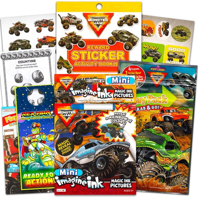Set de libro para colorear Monster Jam para niños con stickers