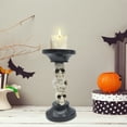 thumbnail image 2 of Deeceymbur Detailed Embossed Skull Design Candelabra Halloween Party Theme Home Decor Practical Daily Display 3.74x7.68in, 2 of 6