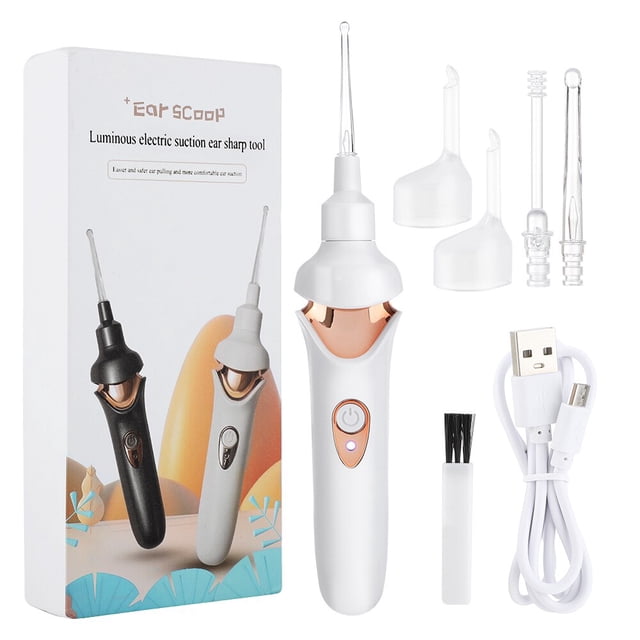 Limpiador de oídos eléctrico luminoso para niños y adultos, removedor de cera de oído, juego de selección de oreja recargable, luz LED, herramienta Visual