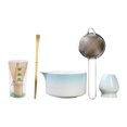 thumbnail image 1 of Juego de 5 piezas para ceremonia de matcha, batidor de matcha, matcha chawan con boquilla y té Azul, 1 of 9