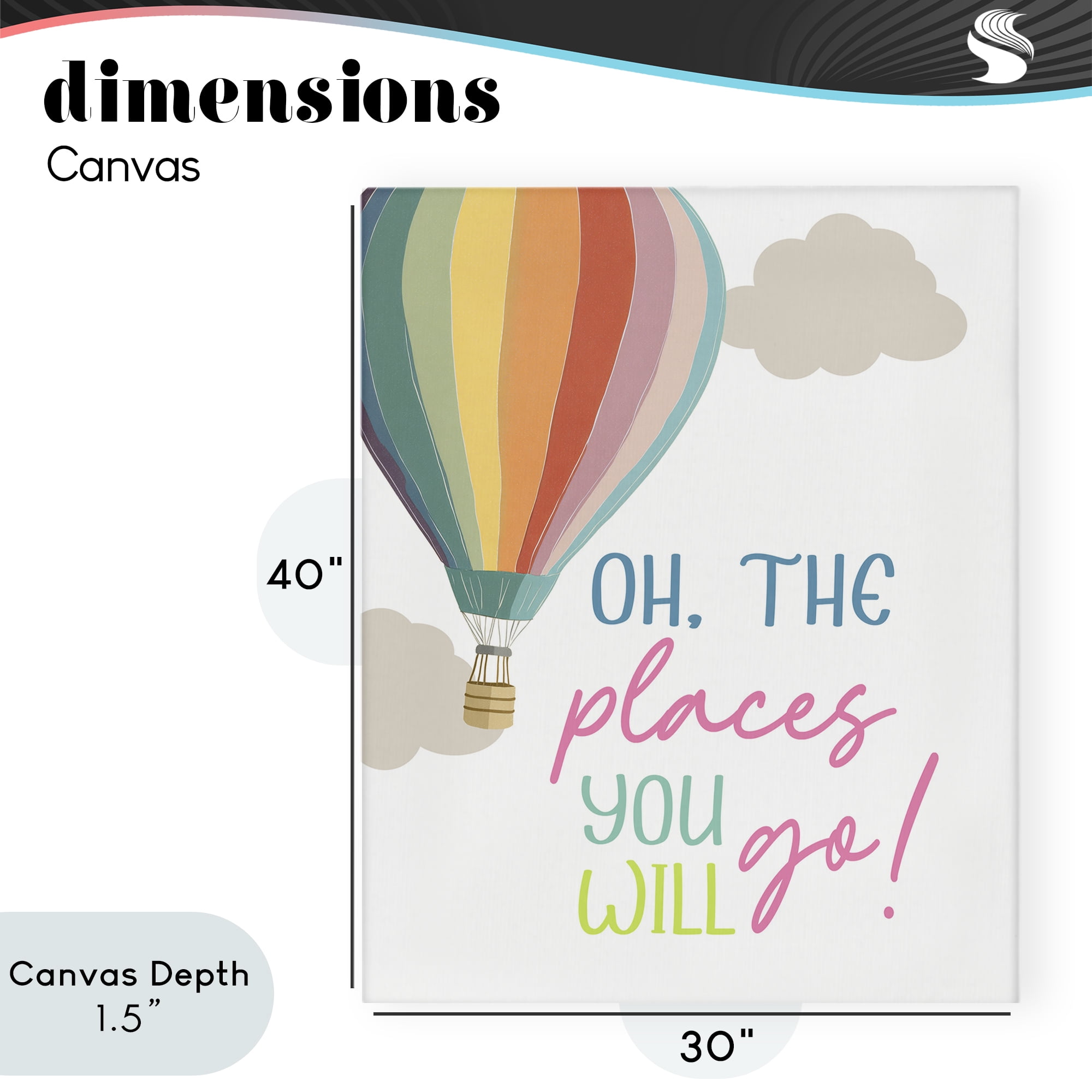 Stupell Industries The Places You Will Go Canvas Wall Art, design by Christine Simpson Art