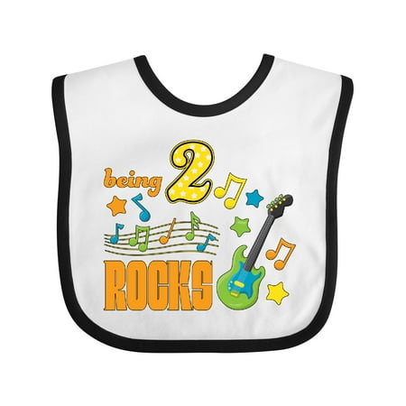 

Inktastic Being Two Rocks- Second Birthday Gift Baby Boy or Baby Girl Bib