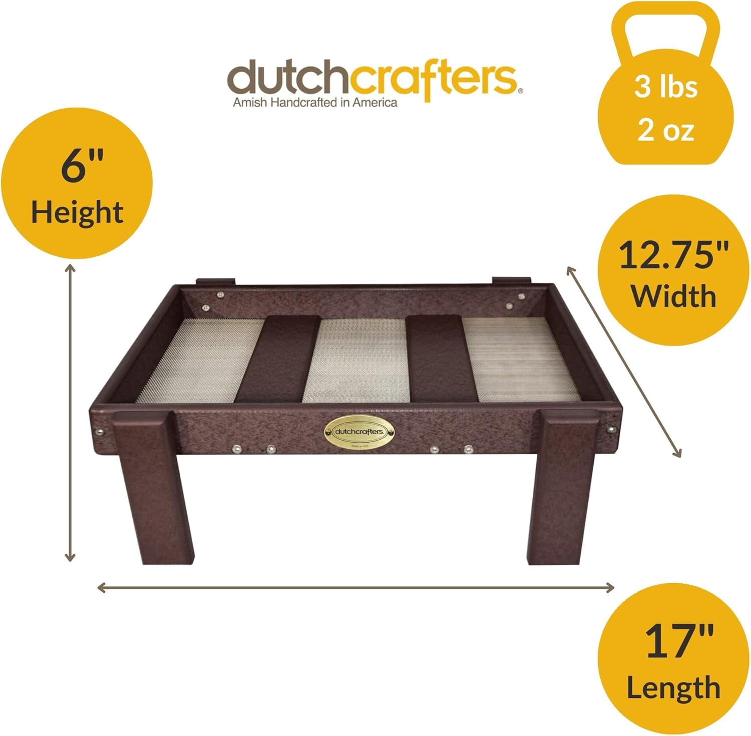 DutchCrafters Amish American Made Platform Bird Feeder, Free Standing Ground Bird Feeders for Outdoors, Feeder for Wild Birds, Squirrel, Gift for Birdwatchers (Milwaukee Brown with Reinforcement)