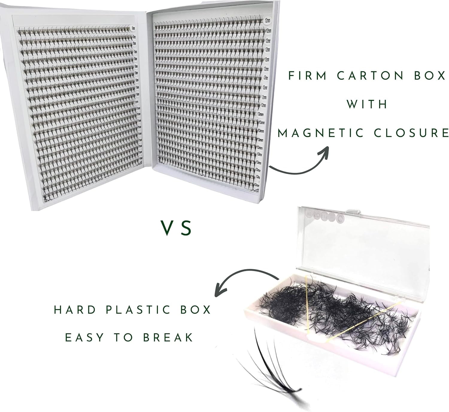 Wispy | 1200 Fans | XXL Box - Speedy strips | Premade wispy volume fans for professional eyelash extension, promade lash tool | Premade spike + Volume Fans | Handmade in Vietnam (5D | C | 13-16mm)