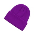thumbnail image 5 of KKBOTIVE Adult Winter Hat - Beanie for Men Women Thick Knitted Unisex Solid Color Winter Hats Beanies Fashion Cap Dark Purple One Size, 5 of 5