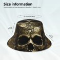 thumbnail image 4 of Daiia Vintage Gold Leaf Skull Pattern Bucket Hat - Trendy Cotton Sun Hat for Beach, Golf, Fishing - Fun Outdoor Vacation Boonie for Men and Women, 4 of 9