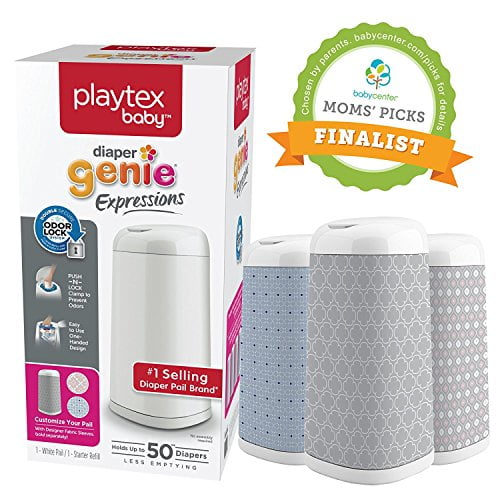 playtex diaper genie expressions customizable diaper pail with starter refill