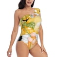 thumbnail image 3 of Pofeuu Sunflower Gnomes 3 Print Women's One Piece Swimsuits One Shoulder Swimwear Asymmetric Ruffle Monokinis Bathing Suits-Small, 3 of 6