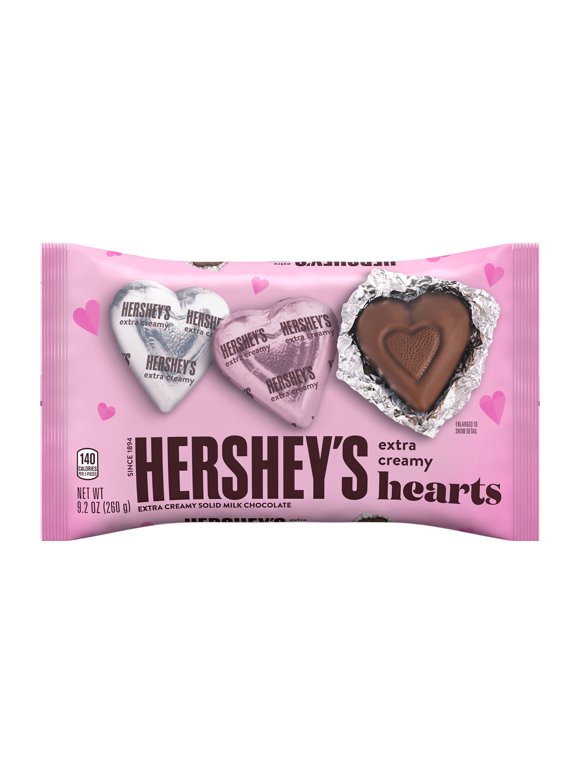 Hershey's Milk Chocolate Hearts Valentine's Day Candy, Bag 9.2 oz
