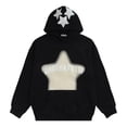 thumbnail image 5 of Tiweut Women's Casual Hoodies Hoodies Star Print Unisex Oversized Hooded Long Sleeve Loose Fit Pullover with Pocket Regular Blouses Black,L, 5 of 6
