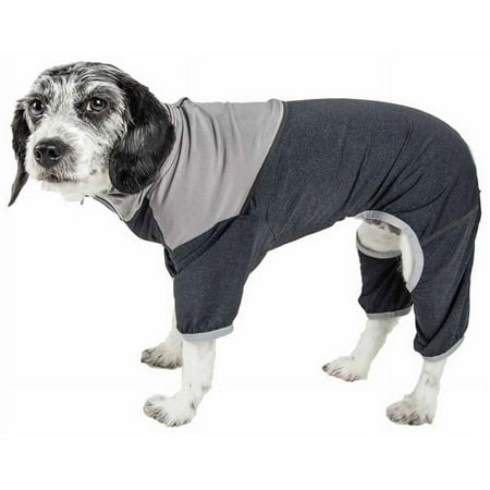 UPC: 0810787036709 | Pet Life Active  Embarker  Heathered Performance 4-Way Stretch Two-Toned Full Body Warm Up