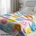 thumbnail image 3 of 1 Piece Super Soft Happy Smiling Face Flannel Blanket Relax All Year Round Winter, Office Decoration Happy Design, 3 of 7