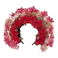 thumbnail image 2 of Han-Diadema de flores chinas para mujer, accesorio para el cabello, piezas de disfraz, diadema de Cosplay elegante, tocado para bodas, uso diario rojo, 2 of 10
