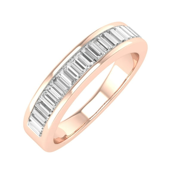 1/2 Carat Channel Set Baguette Shape Diamond Wedding Band Ring in 14K Rose Gold (Ring Size 9) (SI1-SI2 Clarity)