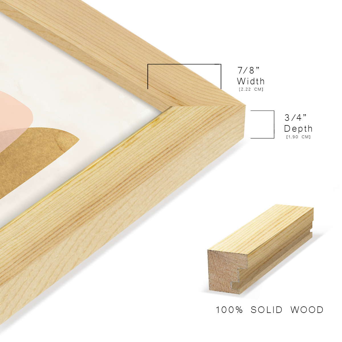 Mod Pods I -Framed Print w/glass-Natural Wood