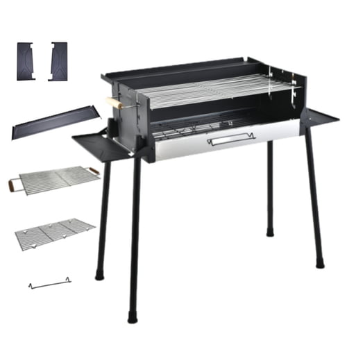 ziertyon 3 Gear Adjustable Temperature Portable Grill with Foldable Legs, Gas Grill , Detachable Propane Grills, Non-Stick Porcelain Grate, Outdoor BBQ Grill for Camping, Tailgating, Backyard Cooking