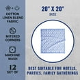 thumbnail image 7 of Fingercraft Cloth Napkin, Cotton Linen Blend Printed Table Napkins, Soft and Absorbent Fabric, 12 piece , 20x20In Damask Blue, 7 of 7