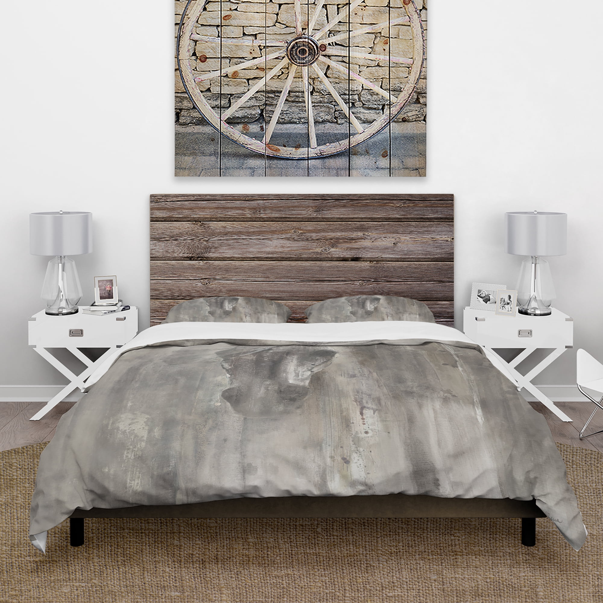 Designart 'Farmhouse Horse' Cottage Duvet Cover Set