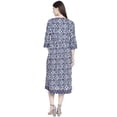thumbnail image 3 of eloria Damask Printed Kurti With Three-Quarter Sleeves In Round Neck Design, 3 of 5