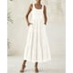 thumbnail image 5 of Vestido BTFBM para mujer con ojales de verano, midi, blanco, talla S, 5 of 9