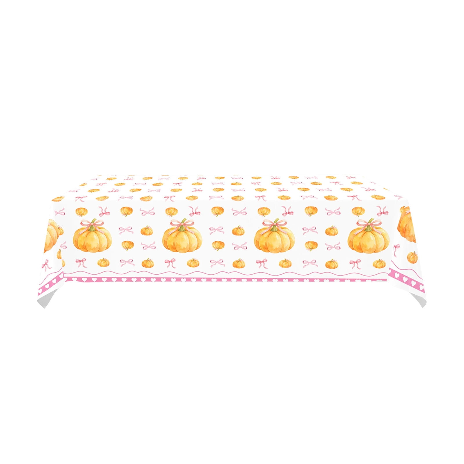 Fall Bow-Ties Pumpkin-Themed Party Tableware Set Thanksgiving Paper Plates Napkins and Tablecloth Decorations