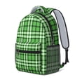 thumbnail image 2 of Green and Black Checkered Pattern Backpack for School, Cute School Bag with Adjustable Shoulder Straps and Padded Back, 15.3"x11"x6.7", 2 of 5