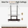 thumbnail image 5 of KES Oiled Bronze Hanging Pot Rack, 34 inch Heavy Duty Oval Pot and Pan Hanging Rack Ceiling Mount for Kitchen, Pot Pan Hangers with 20 Hooks (for 16" and 24" Stud Mount), 5 of 10