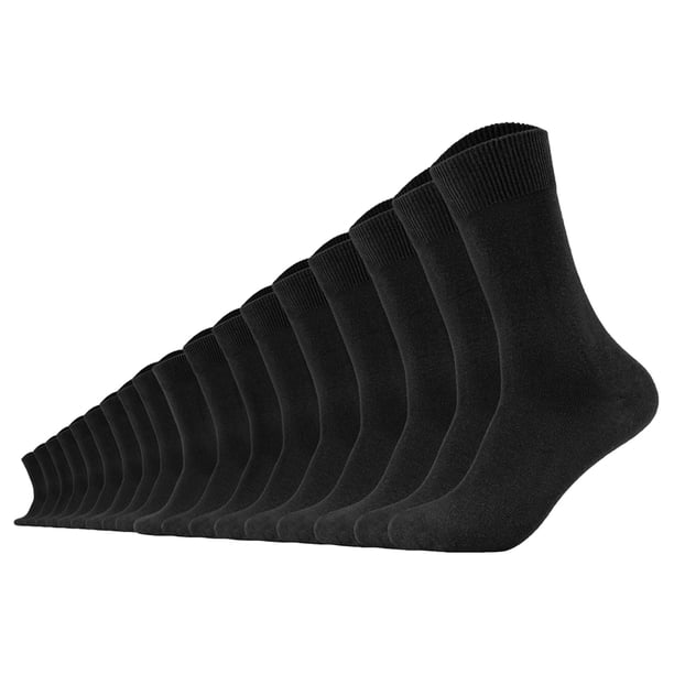 Calcetines unisex Camano paquete de 18 - Calcetines de confort, monocolor Negro 39-42