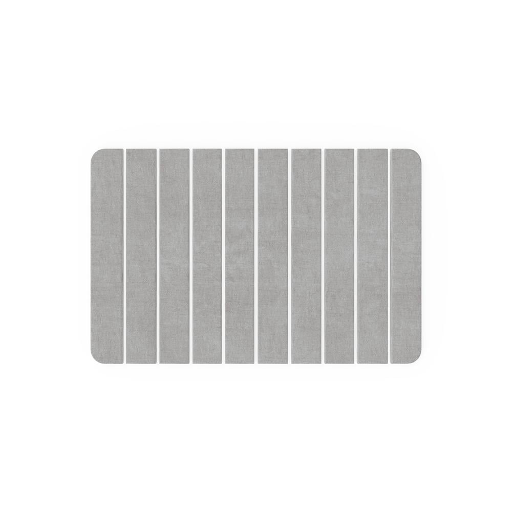 24x15" Modern Diatomite Stone Medium Bath Mat in Gray