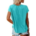 thumbnail image 5 of ZXLBBD Women Cap Sleeve Summer Tops V Neck Solid Color Shirts Fit Blouse Casual Outdoor Comfort Daily Wear, 5 of 7