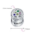 thumbnail image 4 of Bling Jewelry Womens Multi Color CZ Family Tree of Life Charm Bead for Mother Wife Silver Bracelet, 4 of 5
