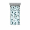 thumbnail image 2 of Ambesonne Floral Fitted Sheet & Pillow Sham Set, Doodle Floral Botany, Full, Grey Bluegrey White, 2 of 3