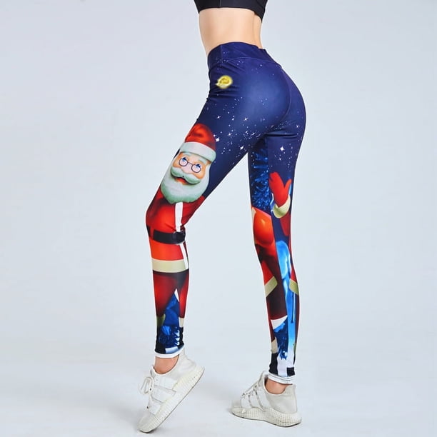 Mallas ajustadas de cintura alta para mujer, Leggings de entrenamiento estampados, pantalones elásticos, Sexy, de Navidad, novedad