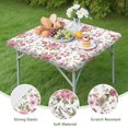 thumbnail image 4 of Pioneer Flower Floral Print Pattern Square Fitted Tablecloth with Elastic Edge,Square Table Cover,Washable Elastic Table Cover for Home Kitchen Party Decor 34"x34", 4 of 6