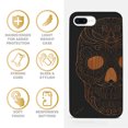 thumbnail image 4 of Case Yard Wooden Case for iPhone-8-Plus Soft TPU Silicone cover Slim Fit Shockproof Wood Protective Phone Cover for Girls Boys Men and Women Supports Wireless Charging Half Skull Design, 4 of 7