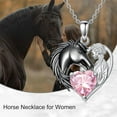 thumbnail image 5 of SOULMEET Horse and Women Necklace with Synthetic Birthstone Black Horse Heart Pendant Necklace Jewelry Gift for Women, 5 of 10