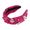 thumbnail image 4 of Unique Bargains 1 Pc Headband Faux Diamond Heart Hair Accessories for Women Rose Pink, 4 of 5